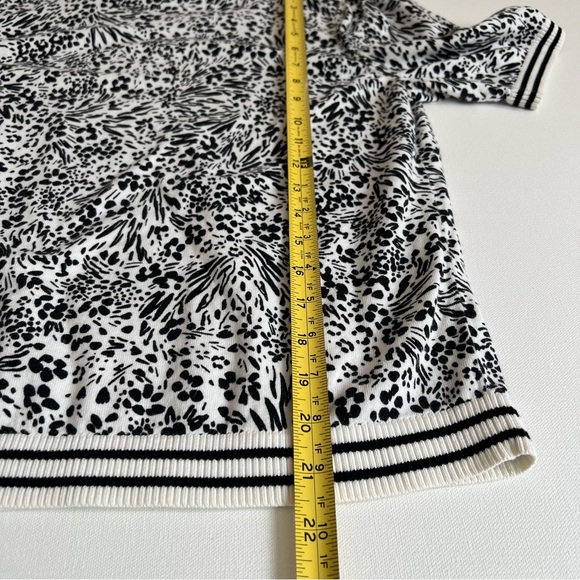 Talbots Women’s Black and White Short Sleeve Lightweight Sweater- LP - Picture 7 of 9